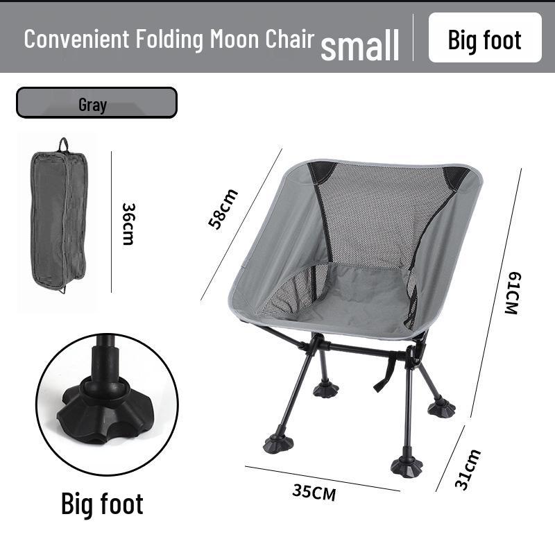 Portable Outdoor Moon Chair with Breathable Mesh Backrest – Folding Chair for Fishing, Art, and Beach Picnics