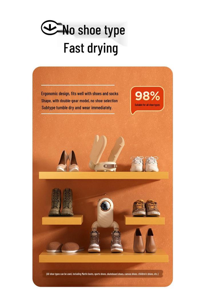 Portable Foldable Shoe Dryer with Timer - Deodorizing and Compact Shoe Warmer