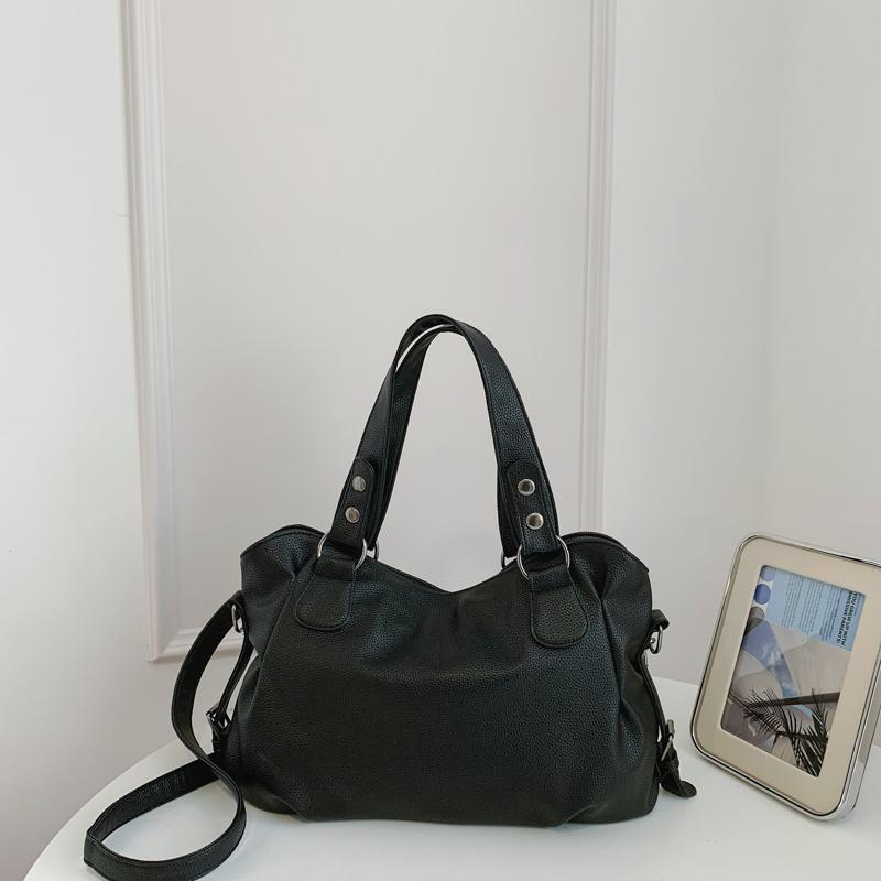 Shoulder Bag Women's 2 Large Capacity Commuter Crossbody Bag PU Portable Tote Bag