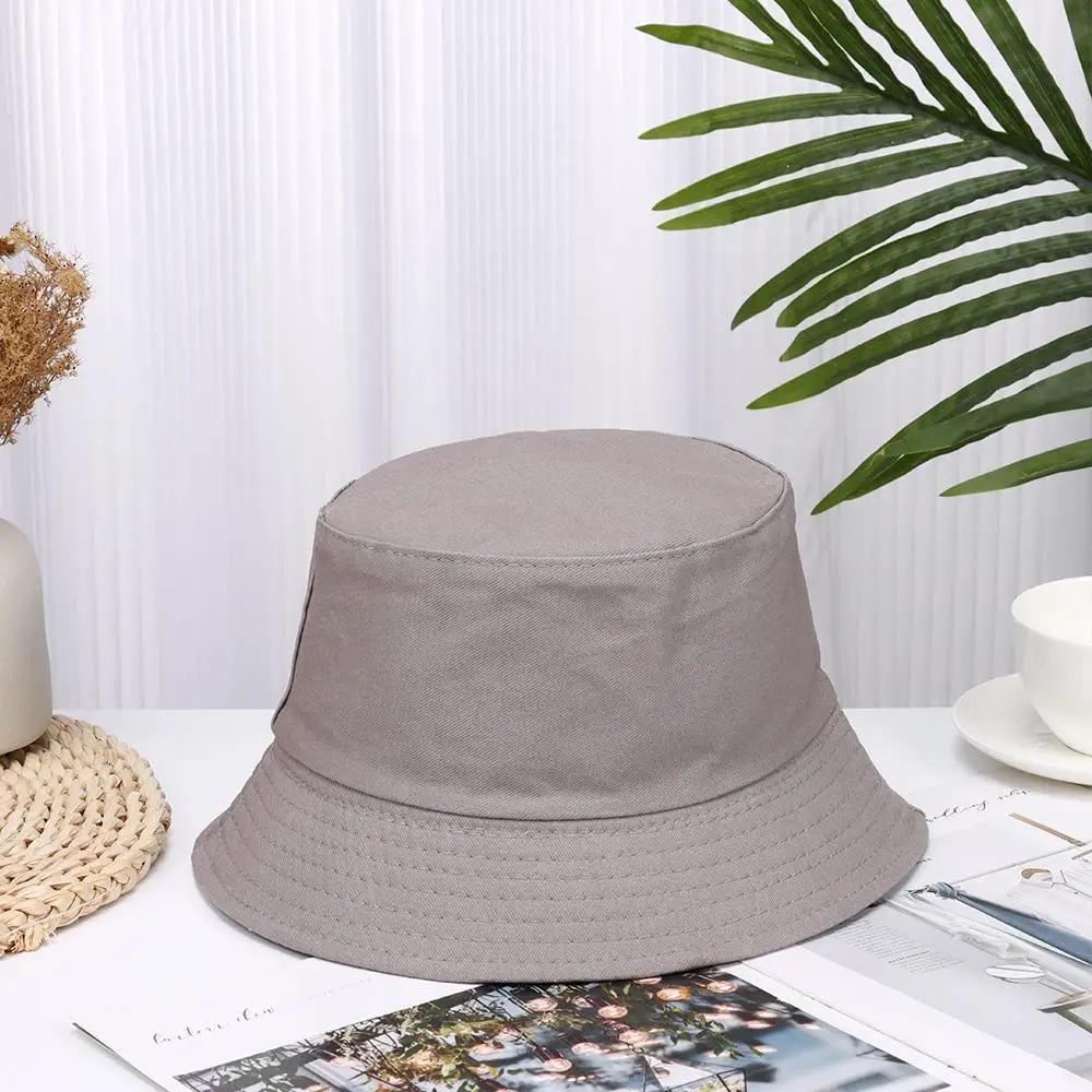 Fashion Cotton Bucket Hats Summer Foldable Sunscreen Hat Solid Hip Hop Wide Brim Beach UV Protection Fisherman Hat