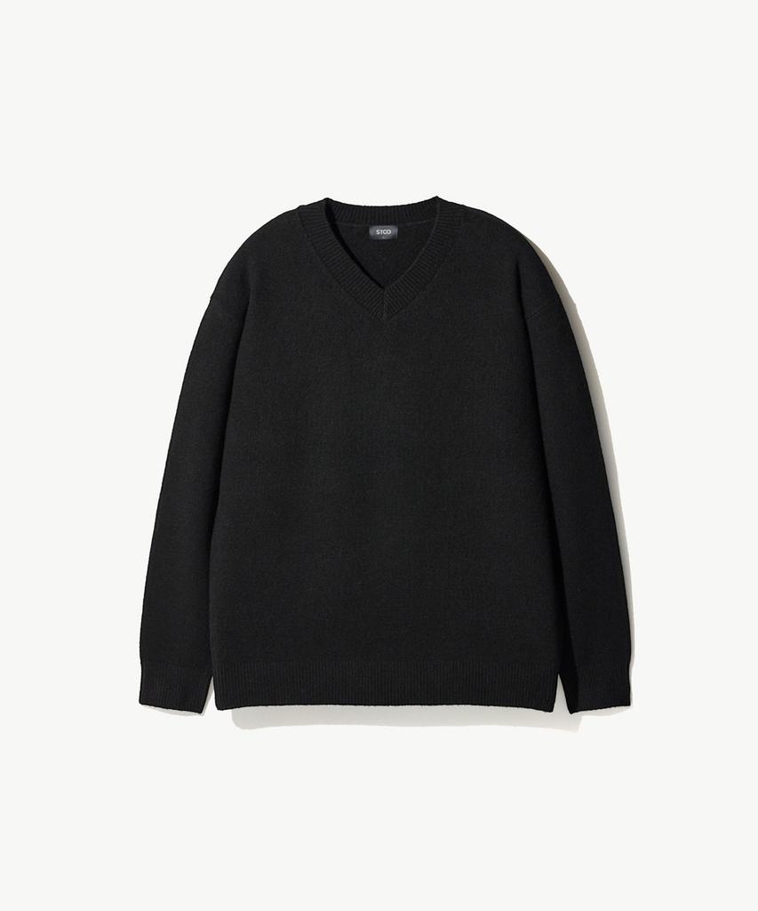 STCO V-Neck Solid Knit Black_Sktxa51Nsb