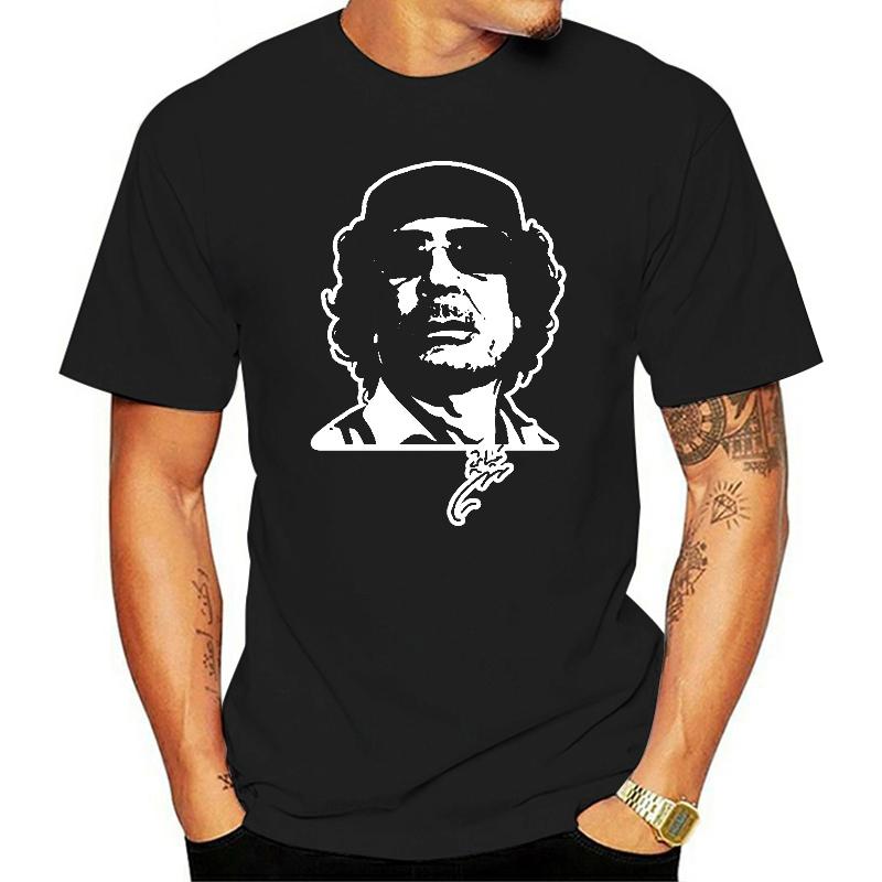 Gaddafi Muammar Al Gathafi Podpis Kocham Libię Koszulka Duży Rozmiar Koszulki Unisex Unisex Kreskówka Casual Krótka Z Okrągłym Dekoltem Top