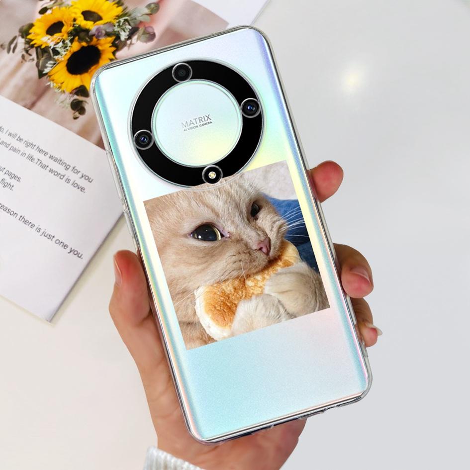 For Honor Magic 4 Lite Case ANY-LX1 ANY-LX2 ANY-LX3 Clear Cover Popular Flower Soft Silicone Funda For Honor Magic 5 6 Lite Para