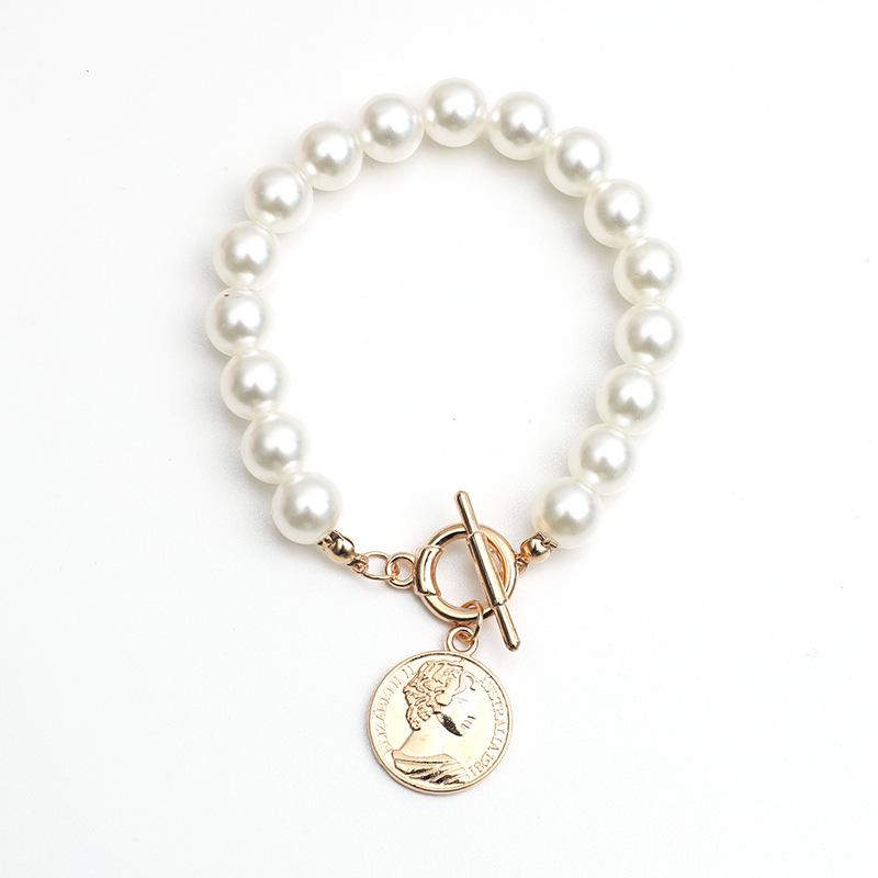 Meier Minimalist portrait pendant bracelet - creative baroque pearl bracelet