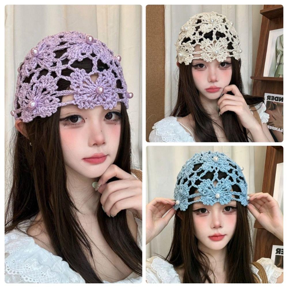 Breathable Pullover Cold Hat Hand-crocheted Beret Cap Fashion Knitted Beanie Cap  Women