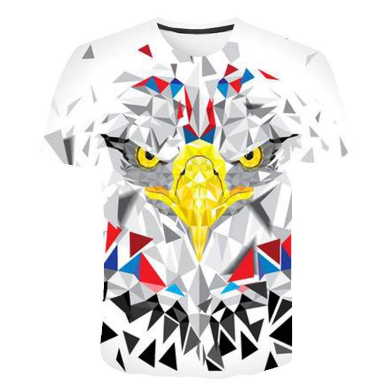 Summer New Cartoon Colorful Fox Dog 3D Digital Printed T-shirt Men's Short Sleeved T-shirt