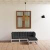 4 Pcs Garden Set with Cushions Solid Pine Wood