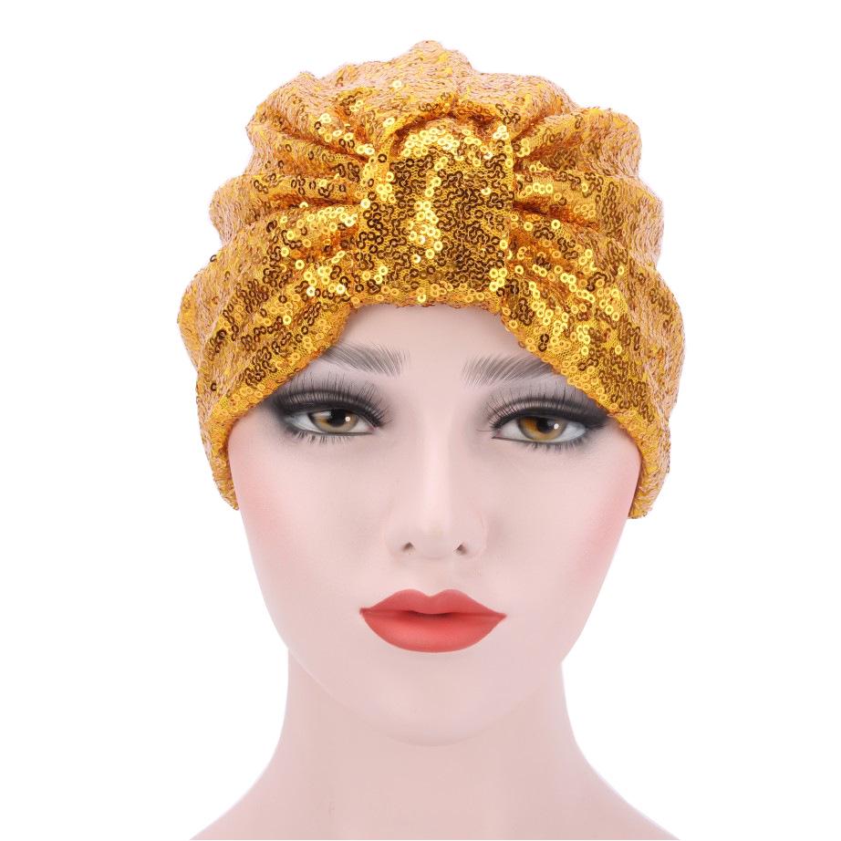 Sequined Street Style Headscarf Hat - Trendy European & American Head Wrap In Stock