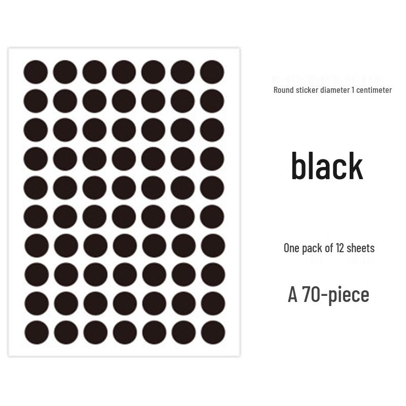 Colorful Round Dot Self-Adhesive Label Stickers: Red, Yellow, Blue, Green, White - Blank Paper for Marking