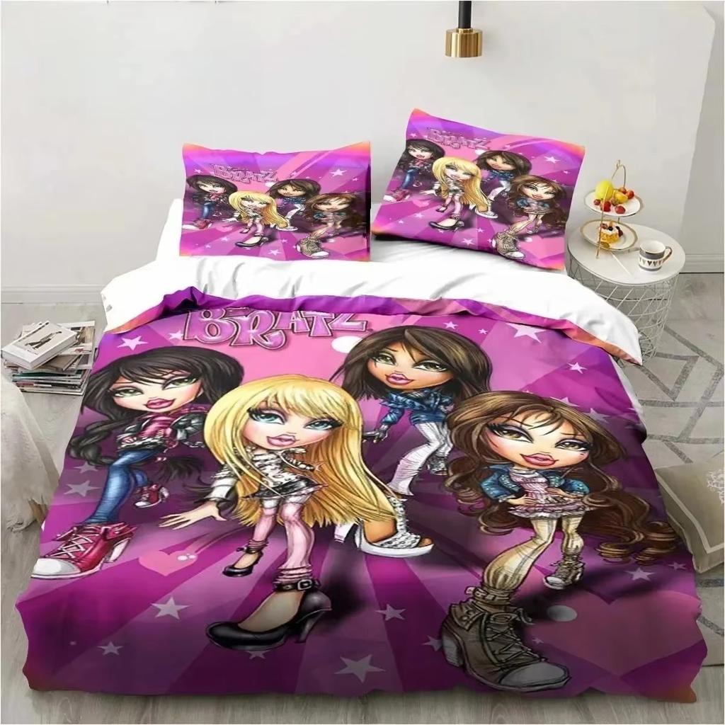 Cartoon B-Bratz 3D-Druck Kawaii Mädchen Bettwäscheset Einzelbett Twin Full Queen King Size Bettset Erwachsene Kind Mädchen Schlafzimmer Bettwäsche Geschenk