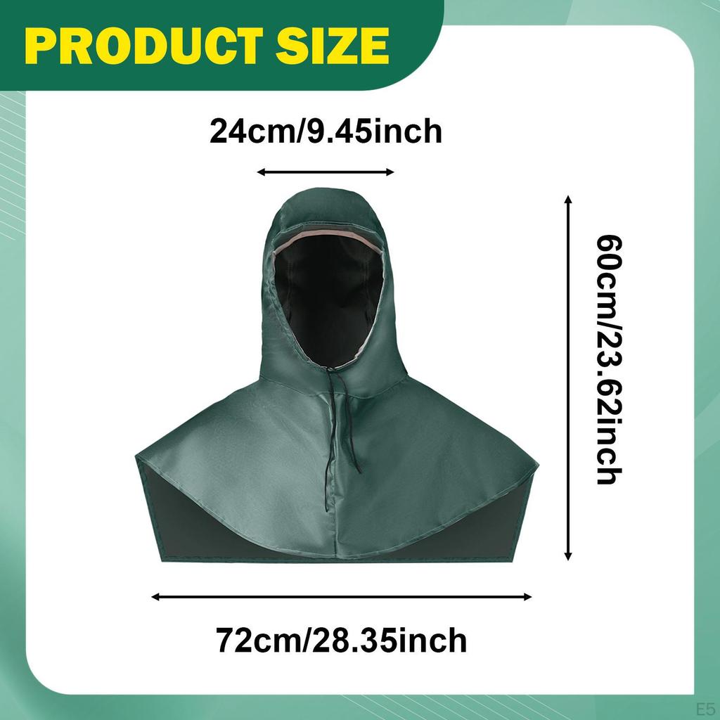 Hood with Shoulder Cover Waterproof Dustproof Unisex Work Hat PVC Material Neck Head