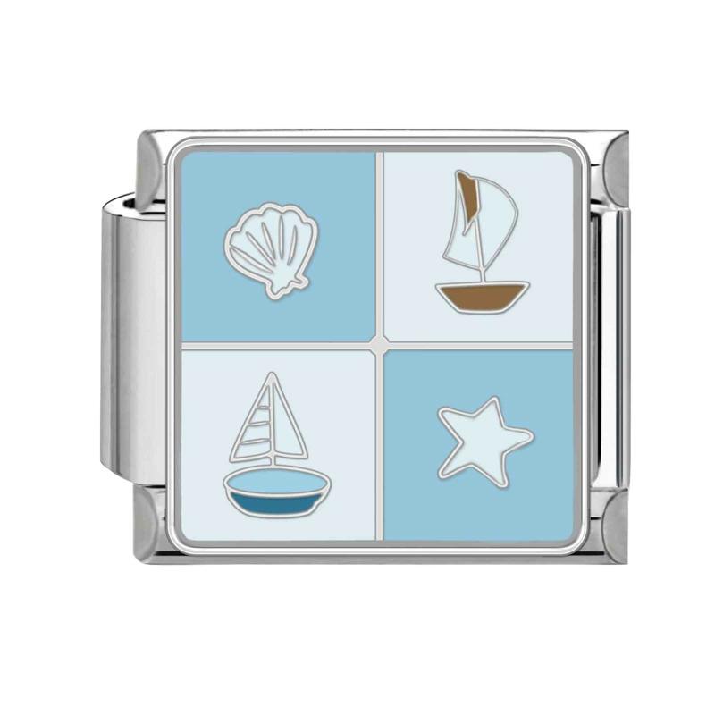 Blue Night Starry Sky Moon Star Cats Dog Heart Butterfly Italian Charm Links Fit 9mm Stainless Steel Bracelet Women DIY Making