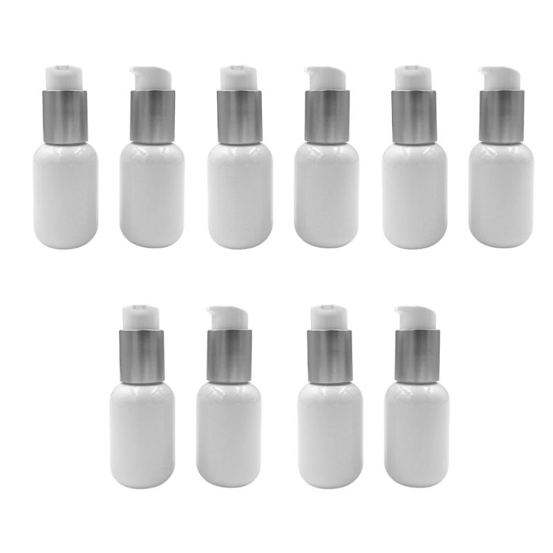 

10 Pieces 45ml Empty Plastic Pump Bottles Dispenser Portable Shampoo Lotion Hand Pump Bottle Refillable Container 1 белый