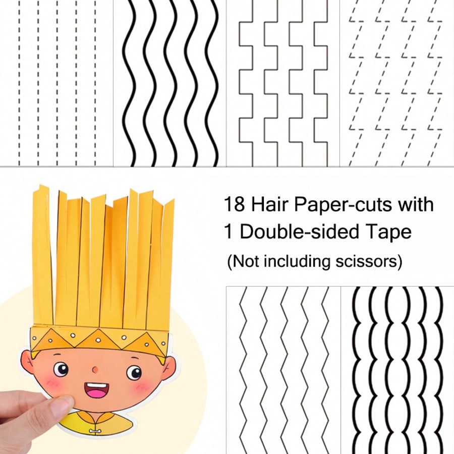 

18 шт./Набор Креативный Набор для стрижки и рукоделия Набор для вырезания из бумаги своими руками для парикмахера, ролевых игр, художественных проектов, скрапбукинга Yellow разноцветный