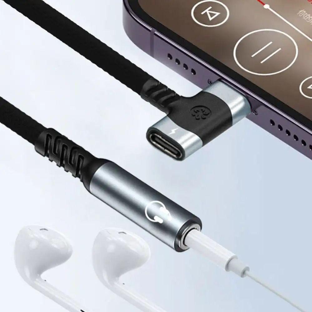 Type C To 3.5MM Jack 2 In 1 USB C Splitter High-Speed Audio Adapter Dual Port Cable  Universal