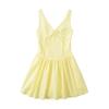 Zbzr Spring New Women Clothes Western Style French Style Fashion Yellow Lace Back Elastic Sling Dress