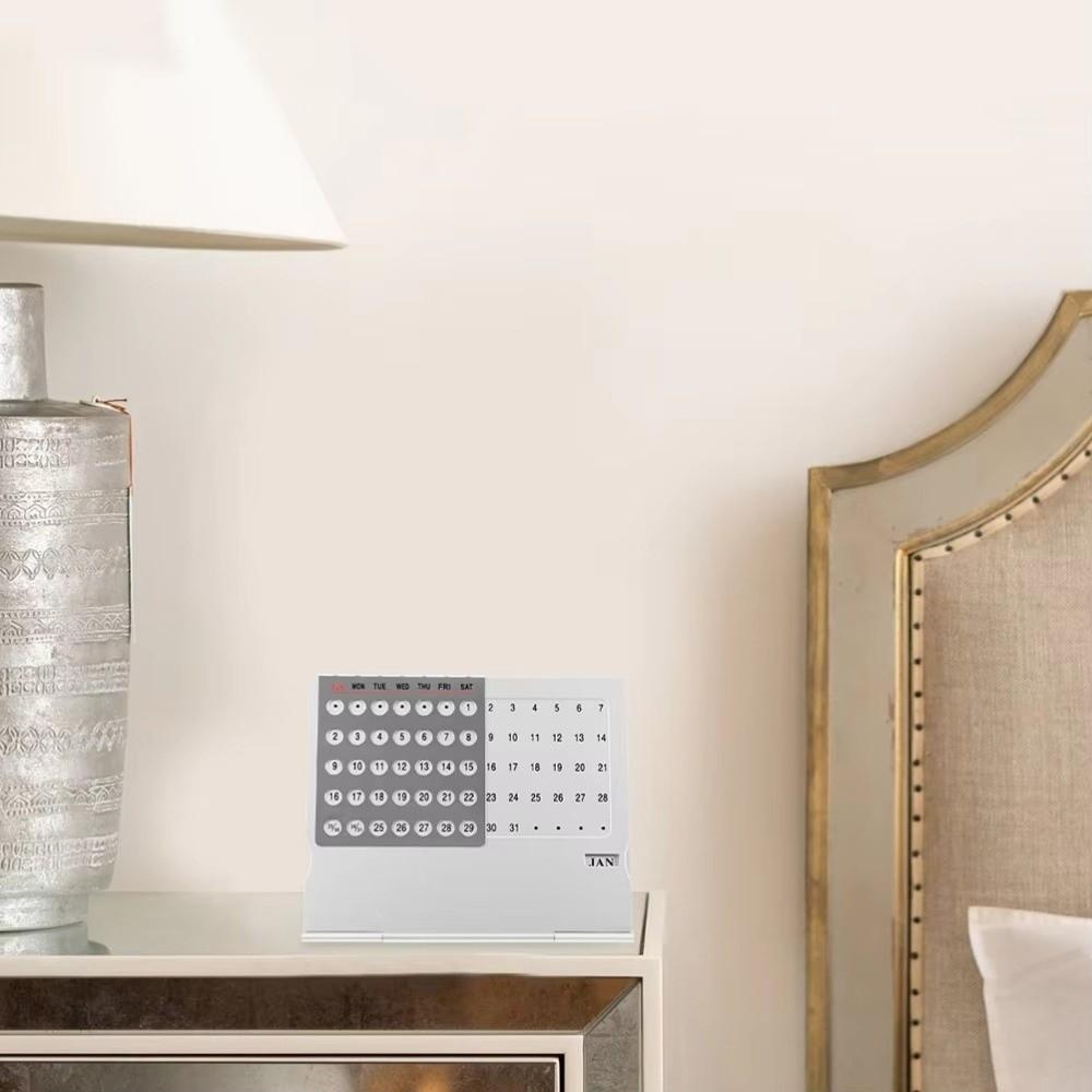 Manual Setting Desk Calendar Mini Standing Monthly Desktop Calendar  Workspace