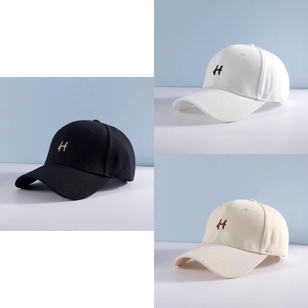 Fashionable Korean Style Couples Duck Tongue Baseball Cap Sun Hat Female Embroidered H Letter Cap