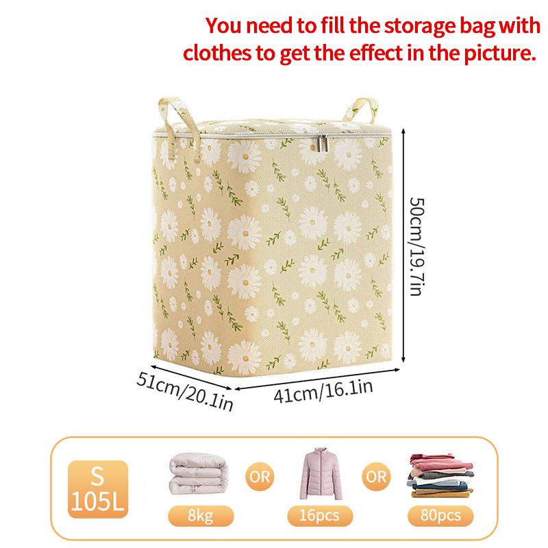 Foldable  Clothes Storage Bag Wardrobe Quilt Clothes Organizer  Non-woven Large Capacity Wardrobe Clothing Organizer Pouch