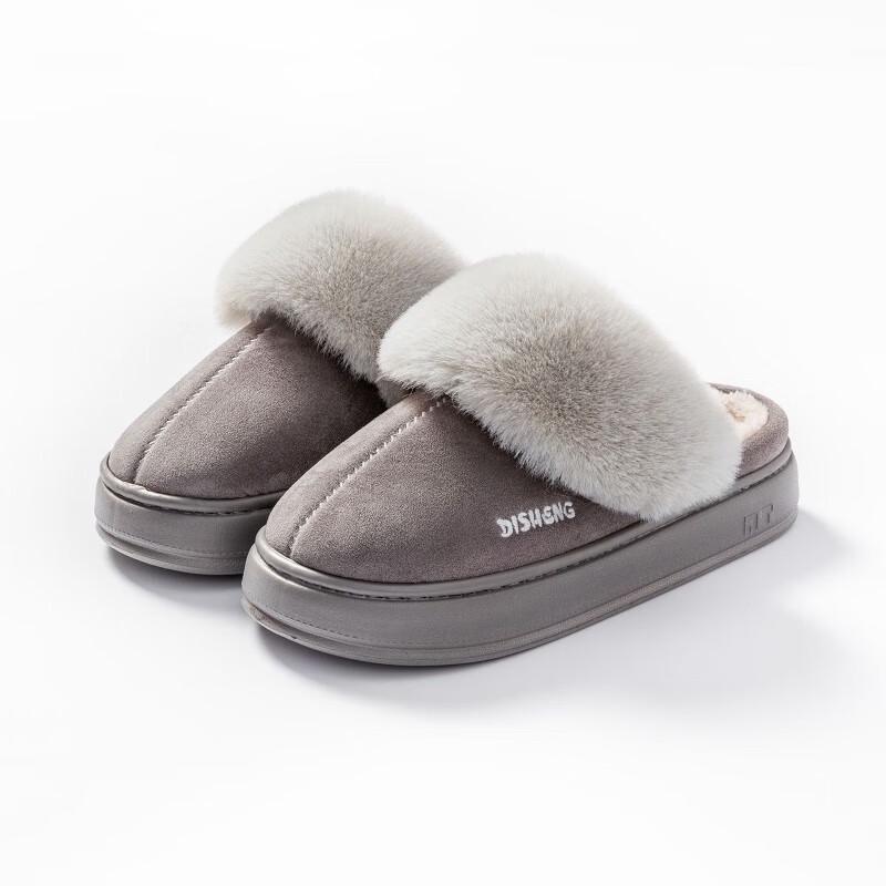 Women s Winter Warm Platform Plush Slippers 40