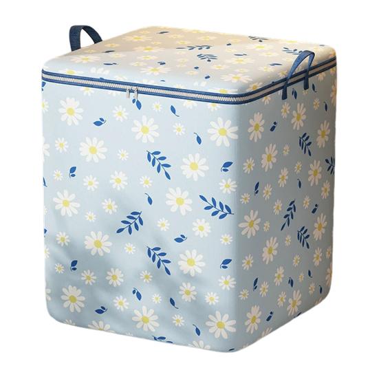 Floral Comforter Storage Bag Large Capacity Dust-proof Zippered Bag with Carry Handles Foldable Space Saver Organizer