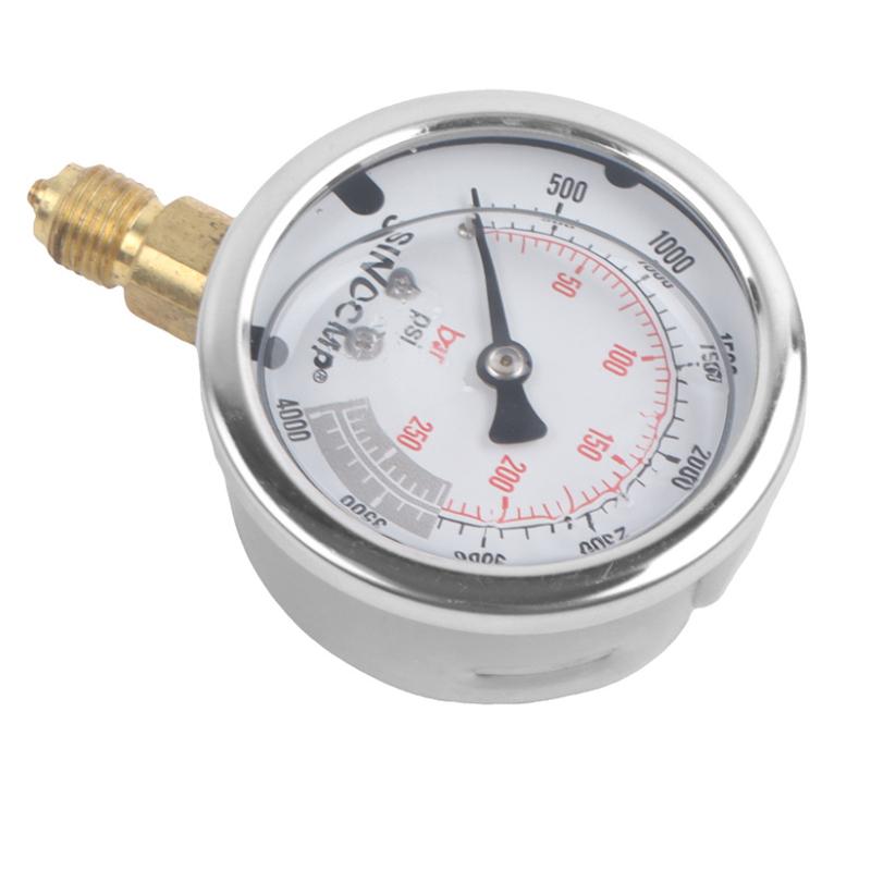 25Mpa/0-250Bar/0-4000PSI NPT1/4 Digital Display Pressure Gauge Yellow Oil Pressure Hydraulic Test Meter Pressure Instruments