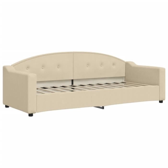VidaXL Lit de jour avec matelas crème 80x200 cm tissu 3197511