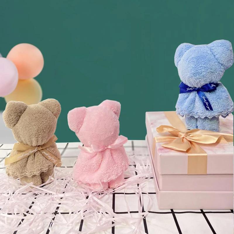 1-10PCS Cute Bear Towel Gifts High Quality Bridesmaid Gifts Lovely Baby Shower Party Favors Guests Christmas Presents 30X30Cm