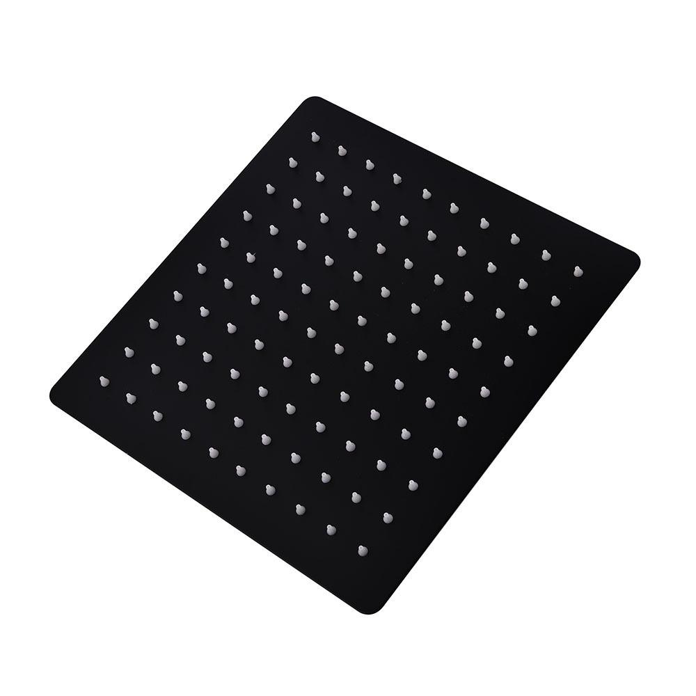 201 Black Stainless Steel Square Shower Head Top Spray Shower Head 10 Inch (Black,Stainless Steel) чёрный