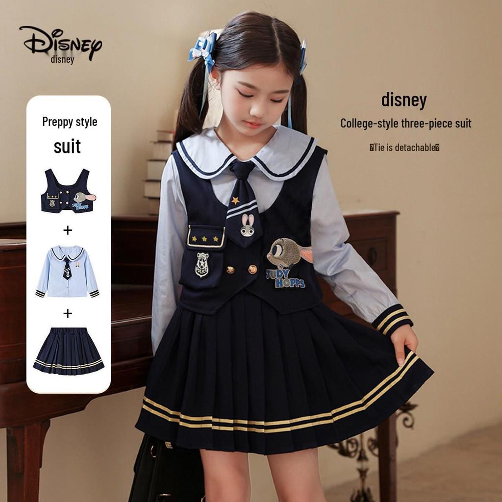 Disney Girls' Rabbit Police Officer Set: Long Sleeve Shirt & Short Skirt Two-Piece.