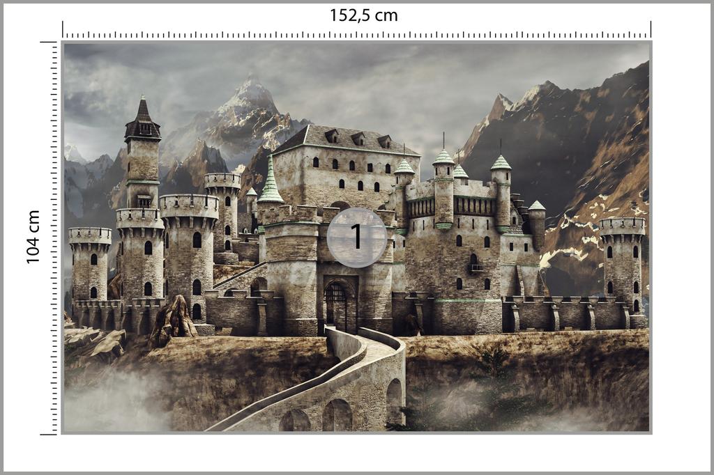 Photomural Medieval Fantasy Castle Smooth Vinyl 152.5x104
