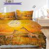 Grassland Giraffe Pattern Bedding Quilt Set Quilt Cover Pillowcase Home Decoration Birthday Gift (1 * Duvet Cover + 2 * Pillowcase, Without Core)