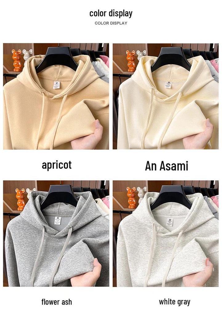 Autumn/Winter Fashion Trend Solid Color Hooded Pullover Sweatshirt with Patch Pocket and Custom Logo.