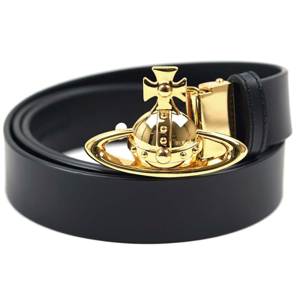 

Vivienne Westwood Leather Orb ORB BUCKLE GOLD N402 Belt, BELT, BLACK, Gold, 82010006, 42110, [Used] чёрный