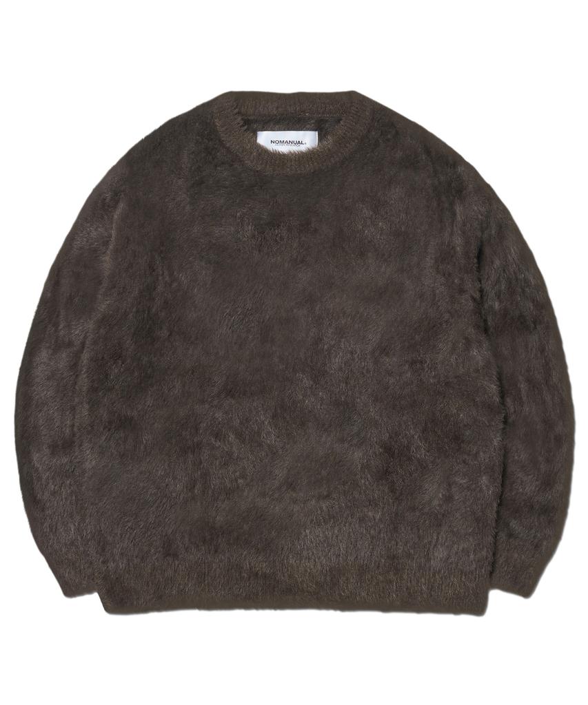 Nomaenyueol Cropped Hairy Knit - Brown