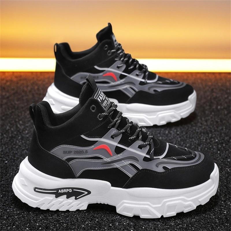 Ins Student Sports Casual Shoes Youth Outdoor Running Shoes High Top Platform Travel Shoes