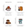 4Styles Funny Cartoon Coffee Theme Enamel Brooches Women Girls Backpack Bag Dress Pins
