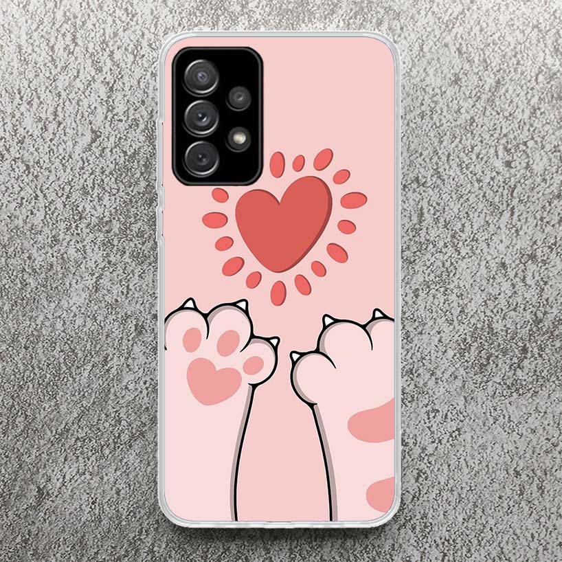 Cat Footprint Funny Paw Cute Phone Case for Samsung Galaxy A16 A15 A14 A13 A56 A55 A54 A53 A36 A35 A34 A33 A26 A25 A24 A23 A05S