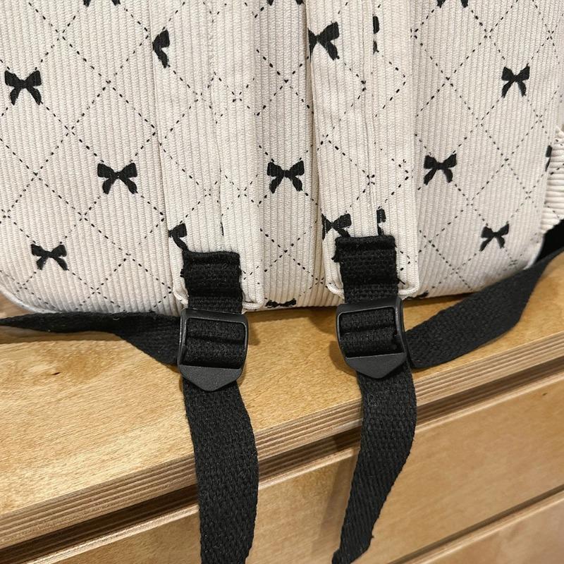 Χαριτομένο Σακίδιο από Κορδουάνι με Σχέδιο Φιόγκου Καθημερινό Casual Σακίδιο για Γυναίκες Ελαφρύ Σχέδιο με Κορδόνια Ιδανικό για Σχολείο Ταξίδια Μετακίνηση και Μοδάτες Εμφανίσεις