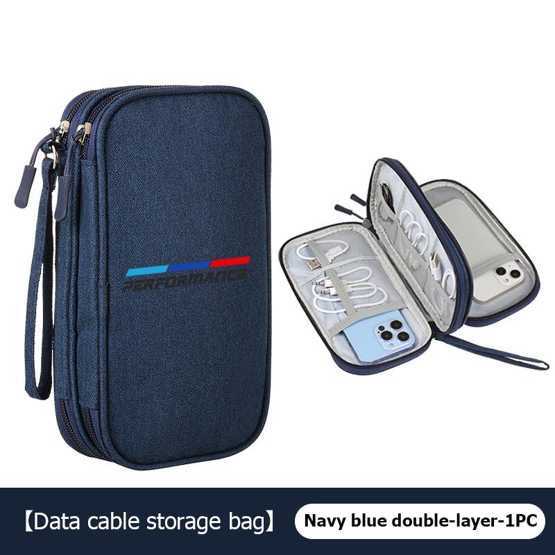 Universal Car Travel Portable Data Cable Storage Bag Accessories For BMW Performance M2 M3 M4 X1 X3 X4 X5 E87 X7 E91 G20