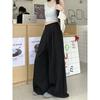 Kumikumi Fancy Pure Color Suit Pants Casual Pants Women Fall High Waist Drooping Straight Loose Pants Mop Pants