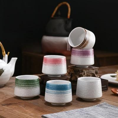Tasse à café vintage style japonais en céramique Tasses à eau en céramique grossière Tasses à thé de cuisine pour la maison Ustensiles de boisson de bureau 200ML