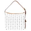 MCM Muster Logo Reißverschluss Beschichtetes Canvas Tragetasche Umhängetasche Damen Handtaschen Weiß MWHESTA06WT001