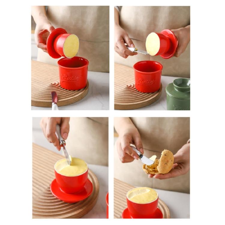 Ceramic Butter Storage Pot Butter Canister With Seal Lid Ensures Freshness Perfect For Cooking Enthusiasts