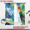 2D flat printing 2pcs Curtain Window Curtains Tropical Parrot by Beach Digital Printed Polyester Drapes Party Decorations