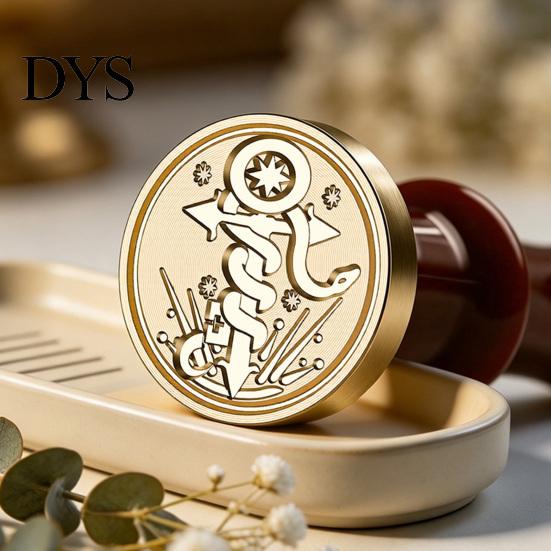 Crafting Stamp Replacement Brass Wax Seal Head, Vintage Key Pattern Embossed Sealing Accessories Head for Envelope Journal Gift Packaging Invitation