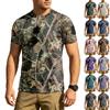 Men's Tactical Short Sleeve T Shirt Loose Fit Breathable Quick Dry Outdoor Sports Tee with Hook and Loop Patch Area