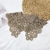 Vintage Shawl O-Neck Doll Fake Collar Shirt Women Hollow Crochet Lace False Collar Detachable Woman Half Shirt Faux  Col