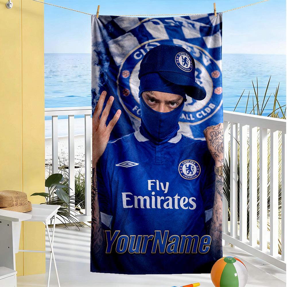 Chelsea Customizable Name Beach Towel High Absorbency & Quick-Dry