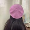 Knitted Woolen Hat for Women In Fall and Winter, Beret Style, Appliquéd Fabric Hat with Large Brim, Luxurious Style, Fashionable for Daily Wear.